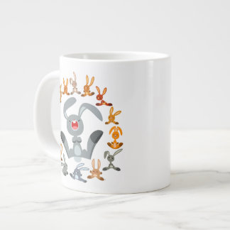 Joli lapins en caricature Mandala Jumbo Mug