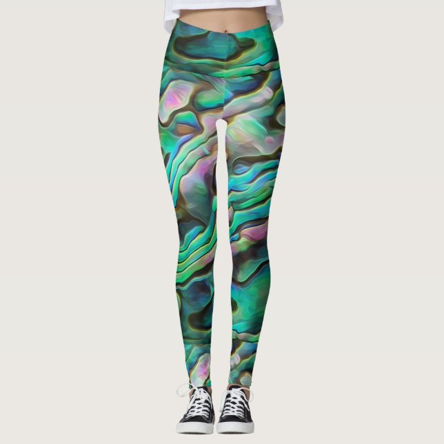 Joli Legging Paua Abalone à l'aquarelle (Devant)