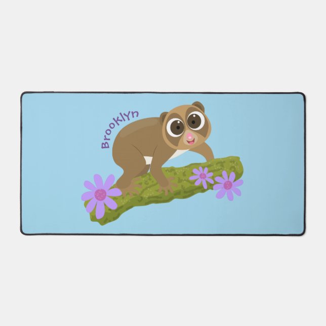 Joli lenteur loris sur dessin de branche (Recto)
