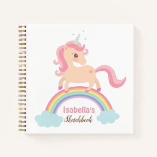Joli Licorne Sur Arc-en-Ciel Nom de Fille Cahier d