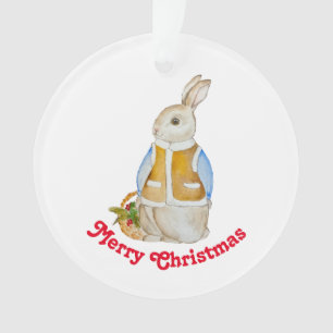 Joli lièvre de Noël avec panier avec son d'épinett