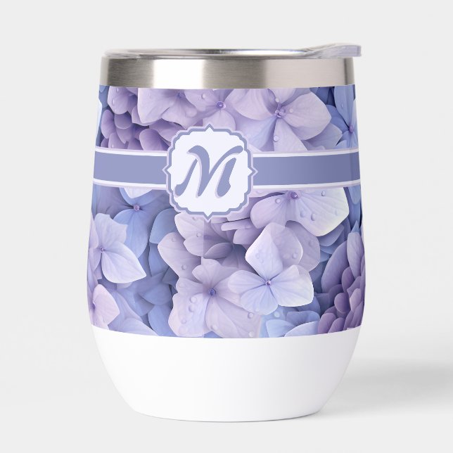 Joli Lilac Blue Hydrangea Monogramme (Gauche)
