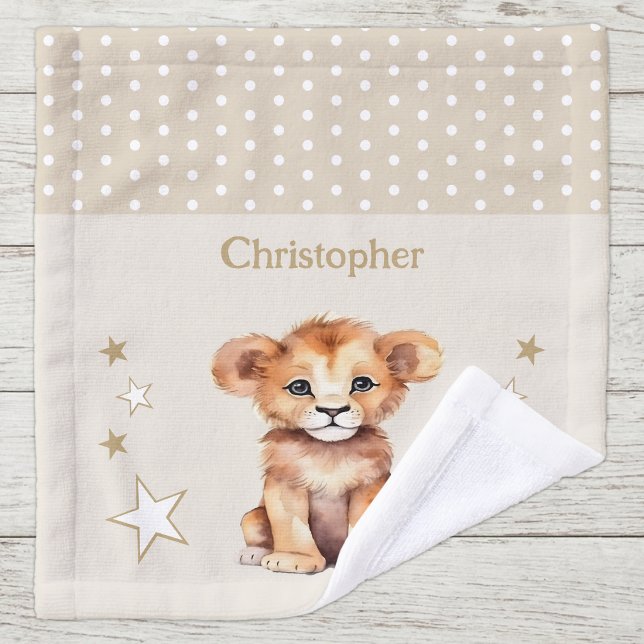 Joli lion ajouter un nom pois étoiles marron (Créateur téléchargé)