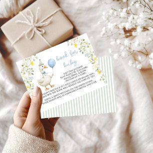 Joli livre d'oie soyeux pour bébé garçon carte de