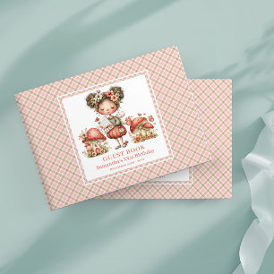 Joli livre d'or de naissance de fille rose floral 