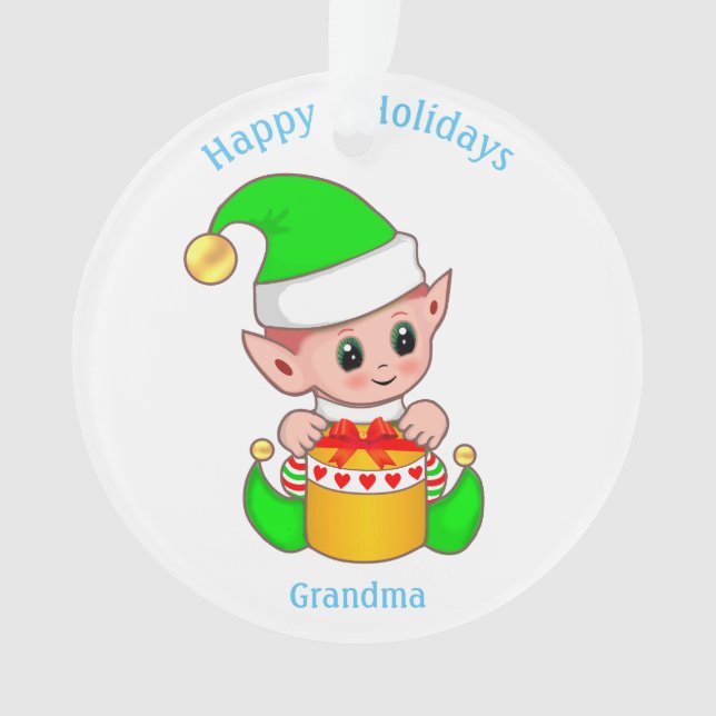Joli Lutin de Noël & Joyeuses Fêtes Mamie (devant)