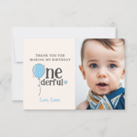 Joli M. Onederful Carte de remerciements avec phot