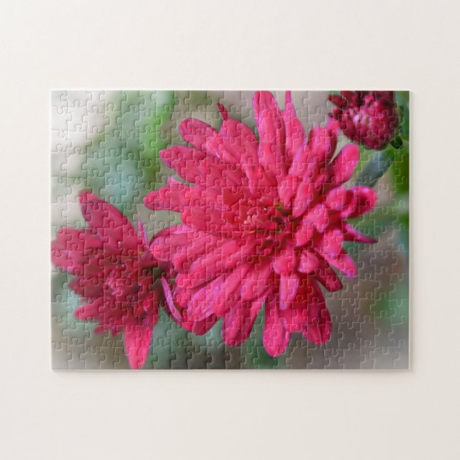 Joli Magenta rose Fleurs de maman Puzzle (Horizontal)
