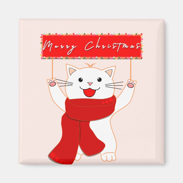 Joli Magnet Chat | Joyeux Noël (Devant)