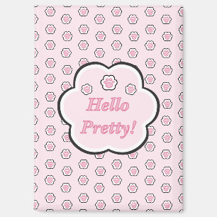 Joli Magnet Chat Rose Mignon Bonjour Jolie