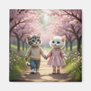 Joli Magnet Chaton de Printemps Tom & Luna Ceris