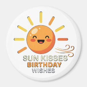 Joli Magnet Frigo Vœux D'anniversaire Soleil Souri