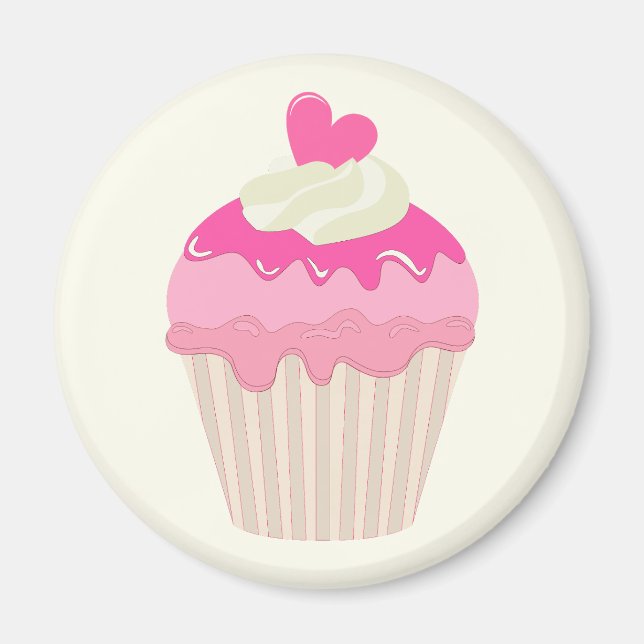 Joli Magnet Gâteau Rose (Devant)