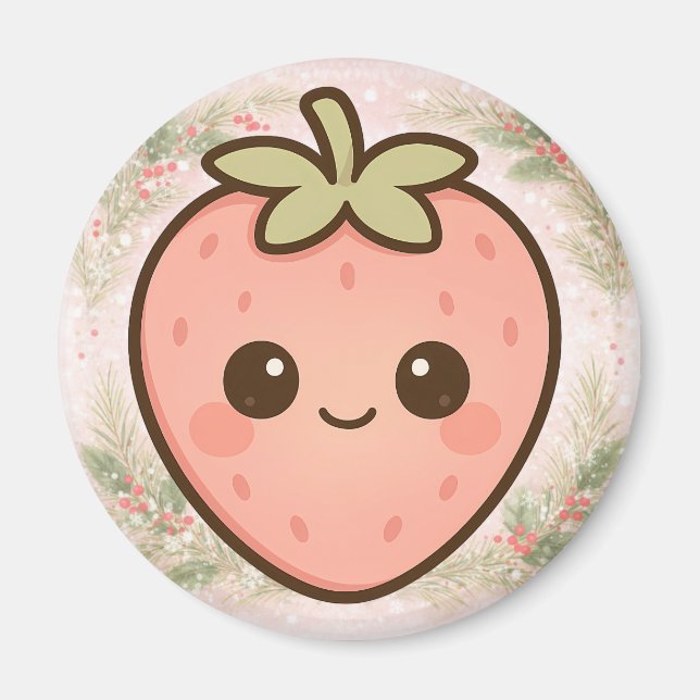 Joli Magnet Kawaii Fraise (Devant)