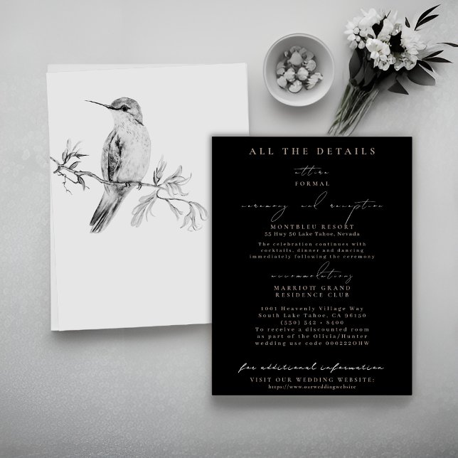Joli Mariage Colibri Détails Cartes de boîtier (Créateur téléchargé)