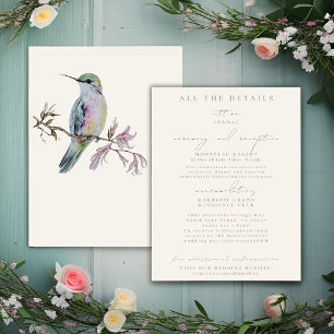 Joli Mariage Colibri Détails Cartes de boîtier