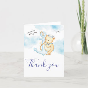Joli marin porter carte de remerciements baby show