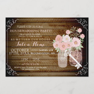 Joli Mason Jar Invitation de chauffage domestique