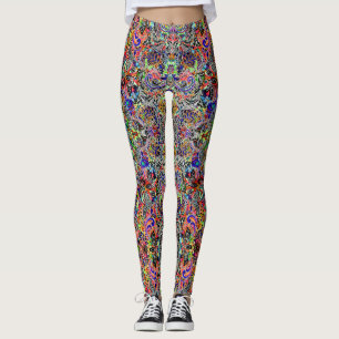 Joli mélange de fleurs colorées leggings motif