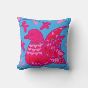 Joli mélange d'oiseaux roses et Coussin de corresp