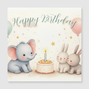 Joli message d'anniversaire avec des amis animaux