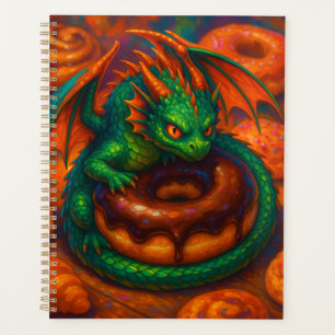 Joli Mini Dragon Vert & Fantaisie de Donut Art