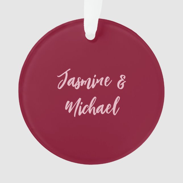 Joli Minimaliste Rouge Bourgogne Calligraphie Nom  (devant)