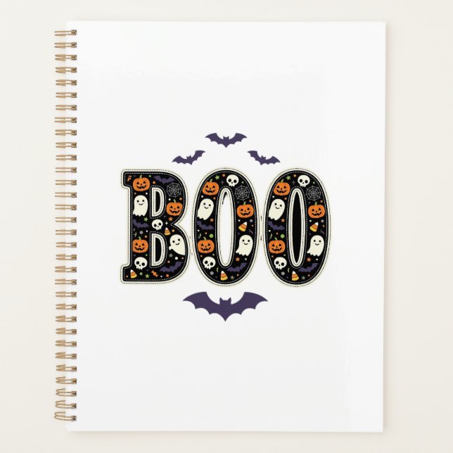 Joli modèle de citrouille fantôme Boo Halloween (Devant)