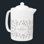 Joli modèle rose floral Monogramme personnalisé<br><div class="desc">Joli Motif Floral Rose Motif Personnalisé Monogramme. Jolie fleurs roses et bleu poudreux accent feuillage. Fleurs et feuillage doux et doux. Art à fil floral dessiné à la main avec détail aquarelle. Ce design de campagne à la française est idéal pour de nombreux cadeaux et occasions. Profitez d'un imprimé tendance...</div>