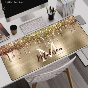 Joli monogramme moderne à gouttes de paillettes en