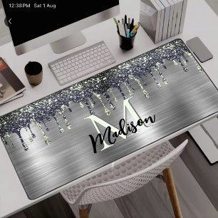 Joli monogramme moderne à gouttes de paillettes en