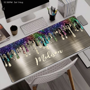 Joli monogramme moderne à paillettes métalliques g