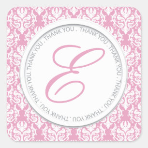 Joli Monogramme rose Fête Favoriser Stickers