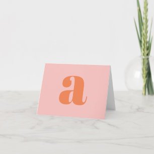 Joli monogramme rose pastel orange lettrage rétro