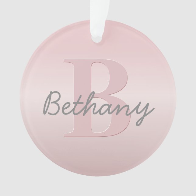 Joli monogramme rose personnalisable & écriture de (devant)
