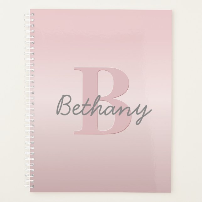 Joli monogramme rose personnalisable & écriture de (Devant)