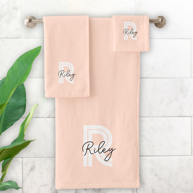 Joli Monogramme rose rose moderne Retro tendance (Créateur téléchargé)