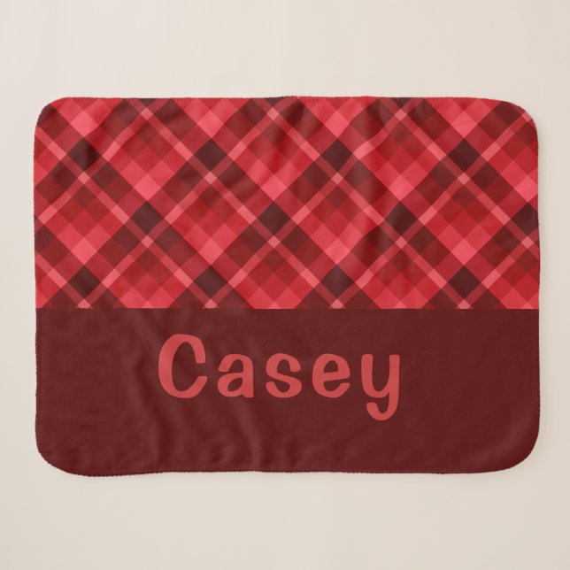 Joli Monogramme rouge rubis Plaid Petite couvertur (Devant (Horizontal))