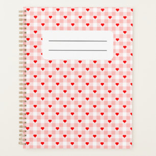 Joli motif à carreaux rose et à cœur de style rétr