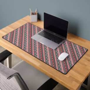 Joli motif aztèque gris rouge