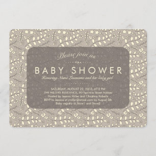 Joli Motif Beige Neutre Baby shower Invitation