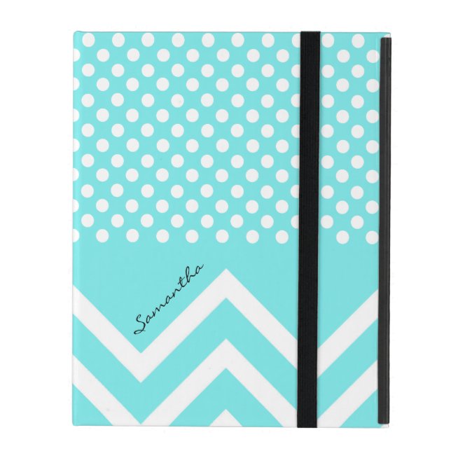 Joli Motif bleu turquoise coque ipad personnalisé (Devant fermé)
