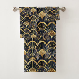 Joli motif carrelé art déco d'or noir