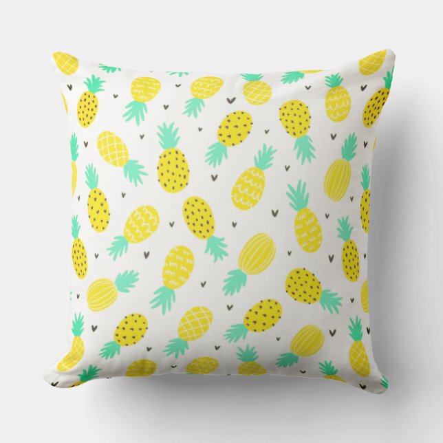 Joli Motif d'ananas Tropical Patio Coussin (Recto)