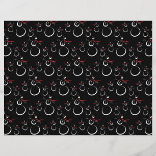 Joli motif de bonhomme de neige d'hiver Noir