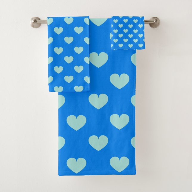 Joli motif de cœur côtier simple et bleu clair (En situation)