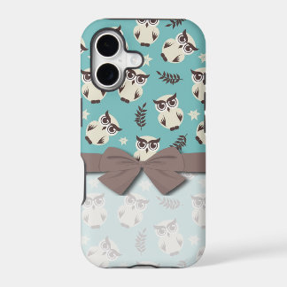 joli motif de hiboux blancs enneigés
