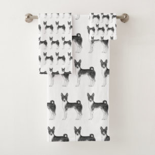 Joli motif d'un chien Basenji en noir et blanc