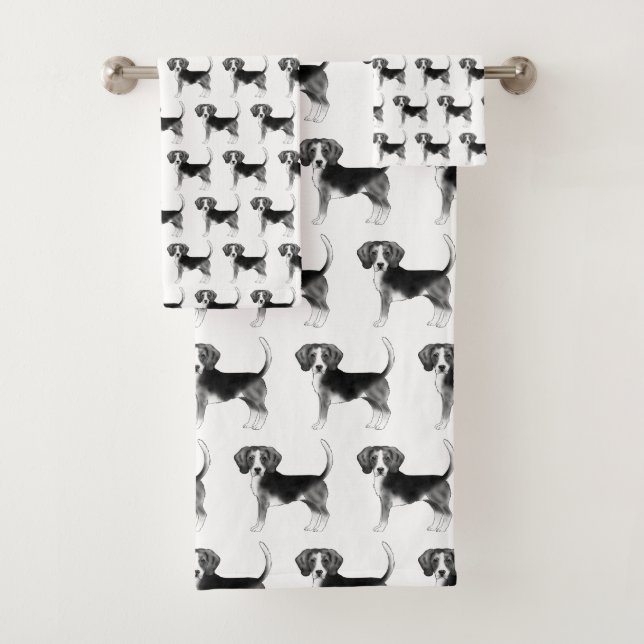 Joli motif d'un chien Beagle en noir et blanc (En situation)