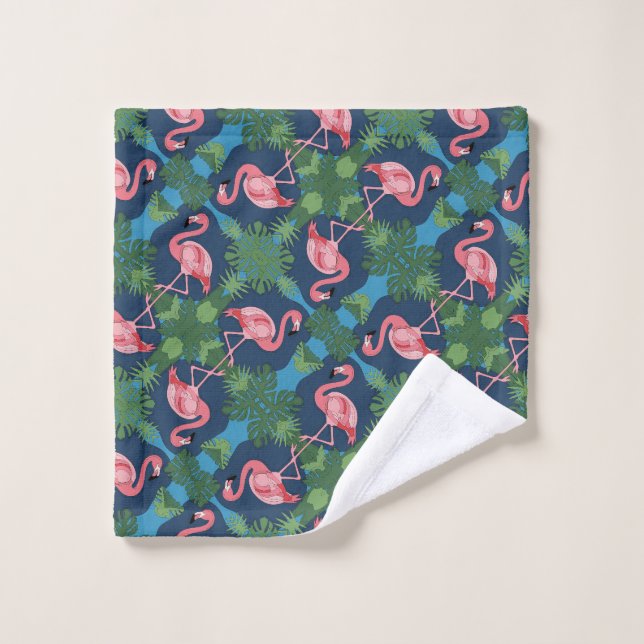 Joli motif flamant rose (Gant de toilette)